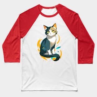 Cute Cat Desing Baseball T-Shirt